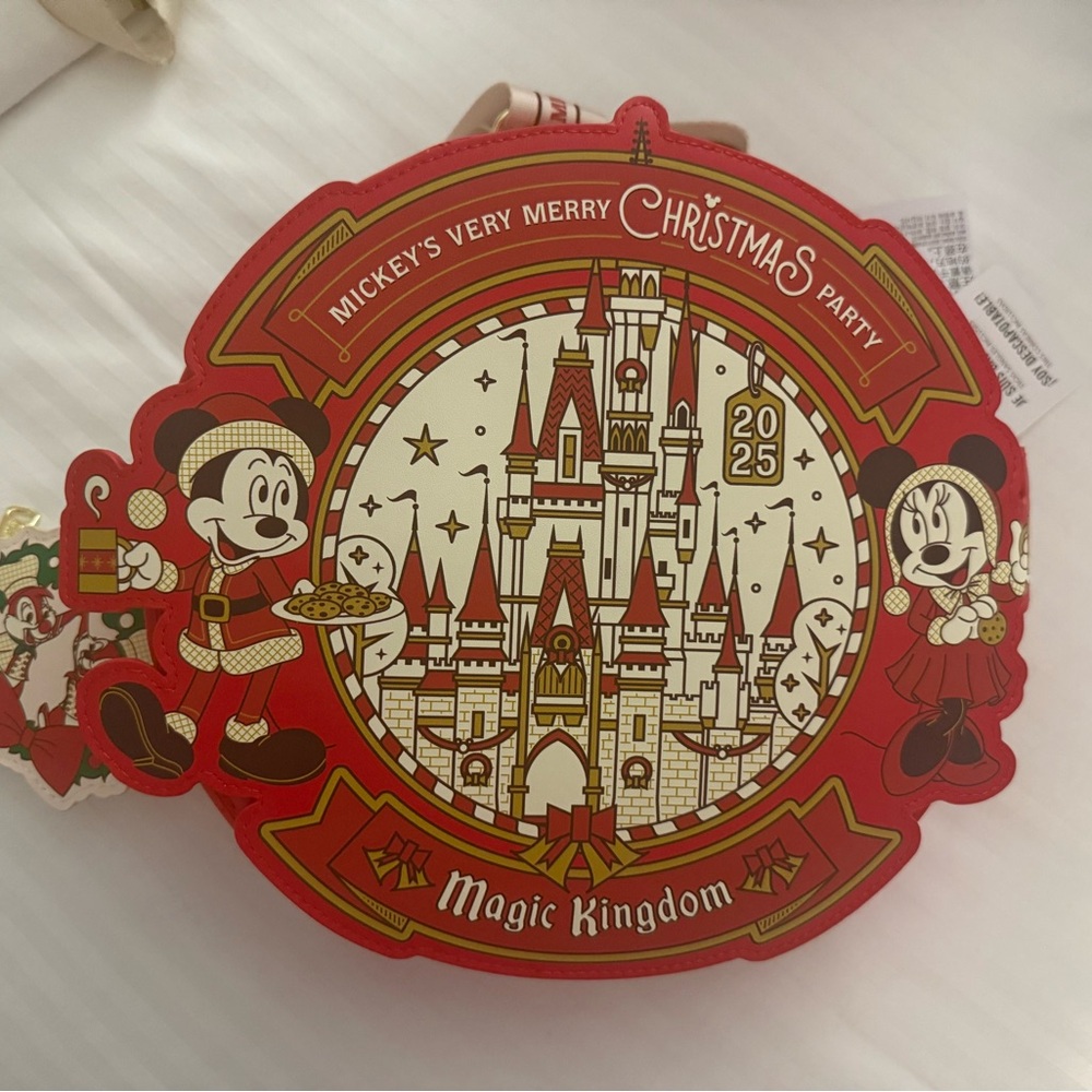 Disney Red and Gold Mickey's Christmas Party loungefly